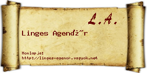 Linges Agenór névjegykártya